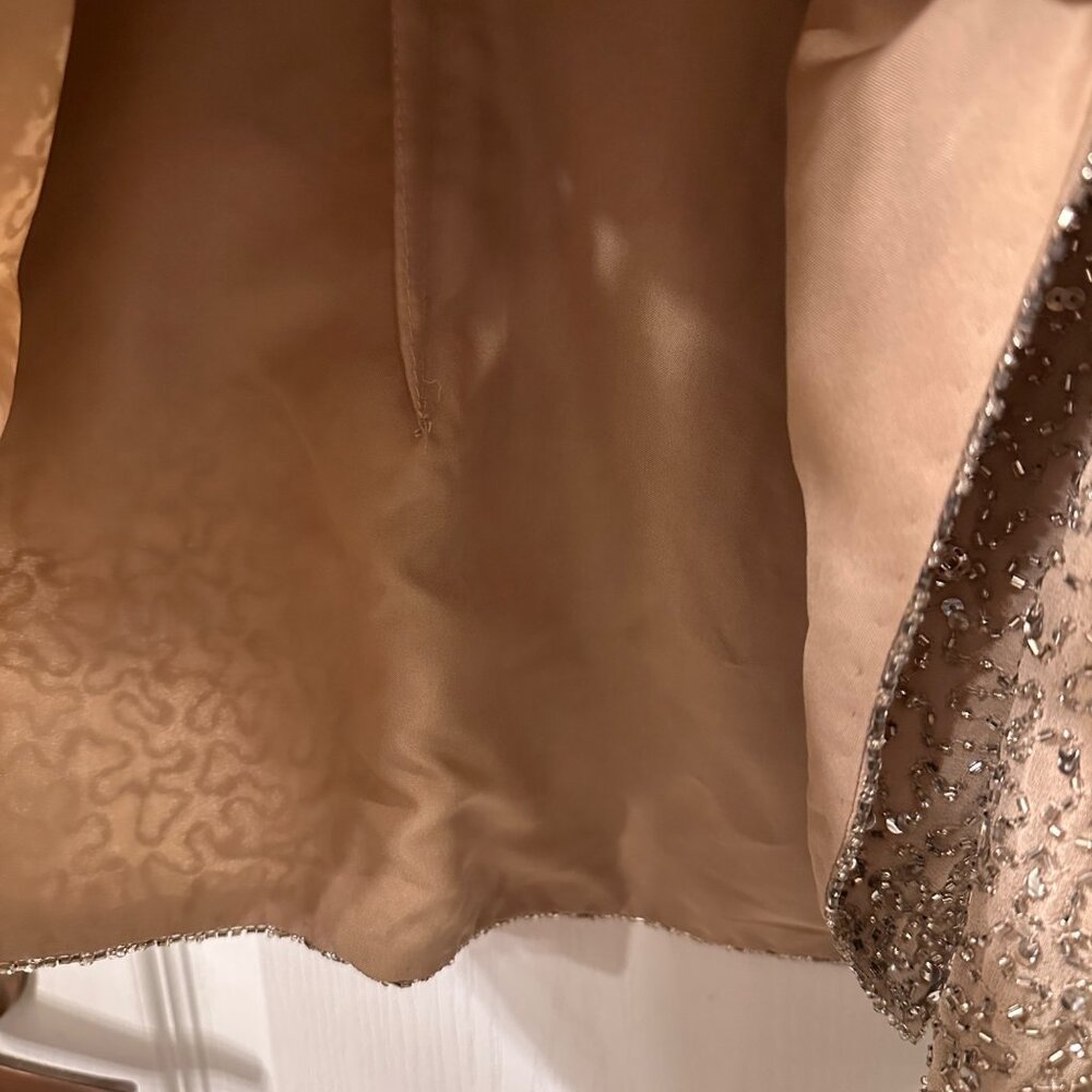 Chadwicks | Sz 12 All Over Sequin Beaded Champagne Wrap Jacket Shell Evening - Picture 8 of 10